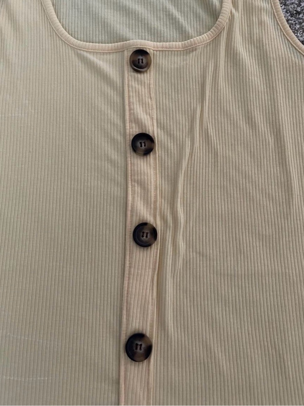 Chromat Beige Ribbed Button-Front Tank - Picture 2 of 4